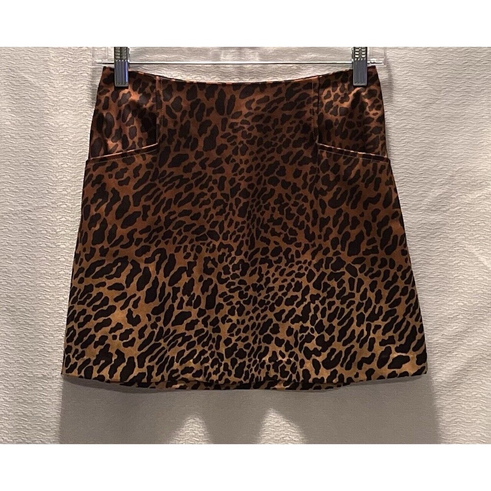 Ecote Anthropologie Cheetah Leopard Animal Print Micro Mini Skirt Womens 0 Y2K